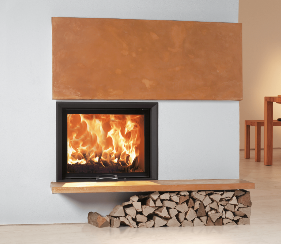 Foyers Bois AUSTRO FLAMM 80x64 S, porte relevable incl.