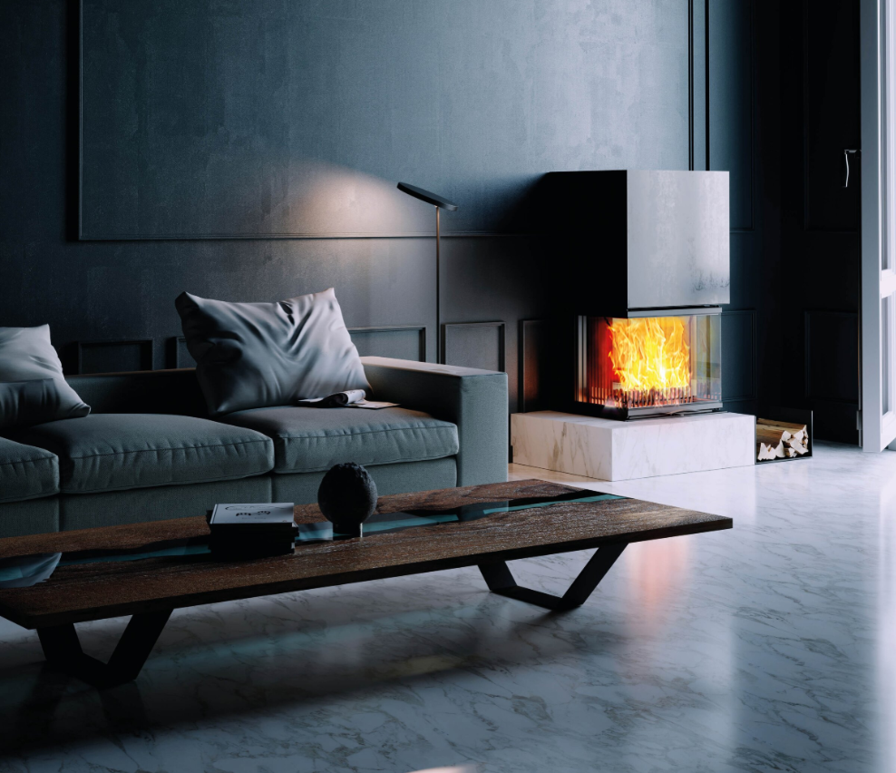 Foyers Bois AUSTRO FLAMM Vuur Drie 60